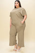 Ensemble haut et pantalon texturé à manches courtes