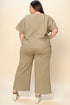 Ensemble haut et pantalon texturé à manches courtes