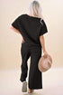 Ensemble haut et pantalon texturé à manches courtes