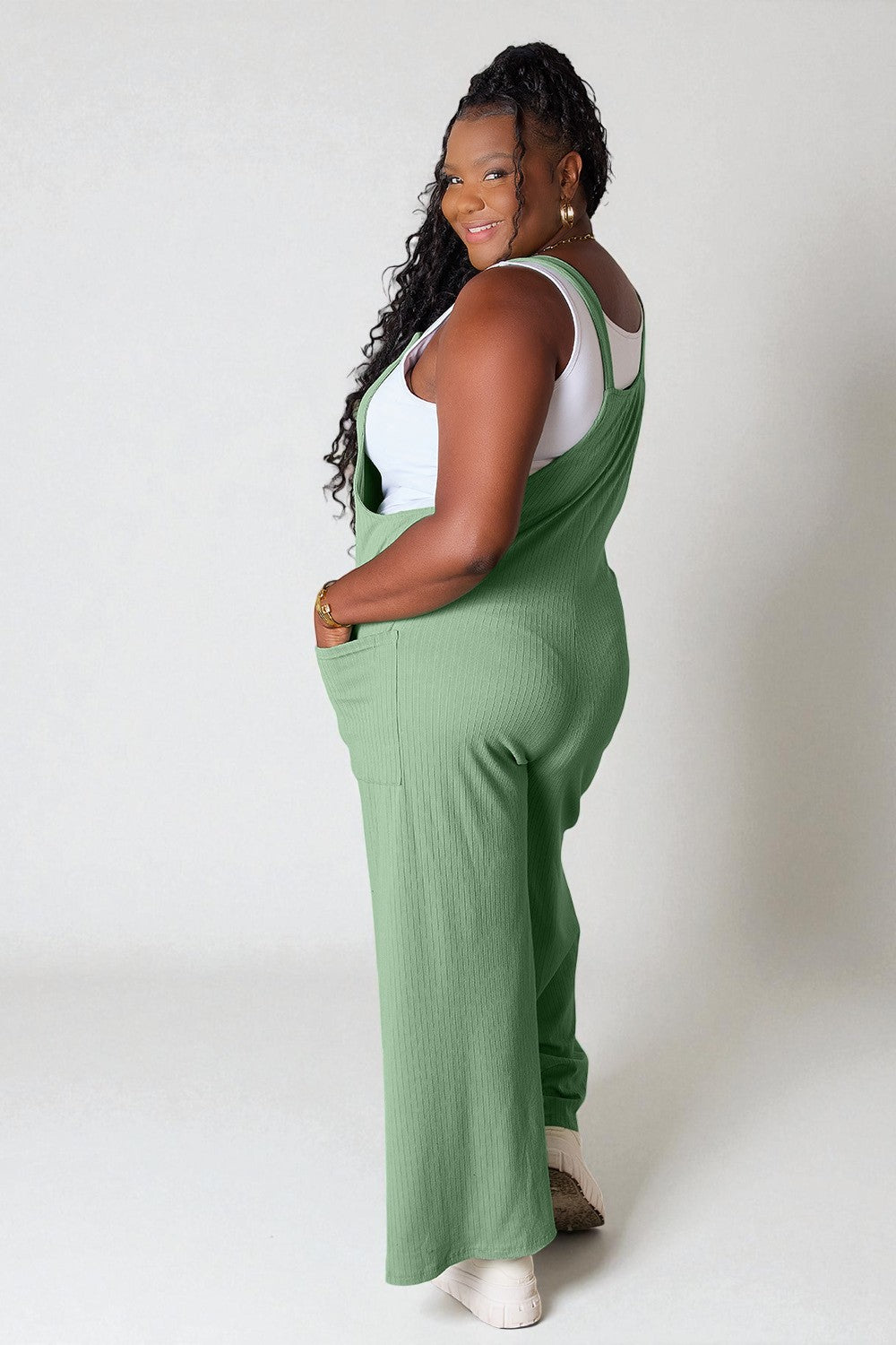 Wide-Leg Pocket Overalls