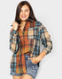 Rust & Teal Plaid Button Down Shirt
