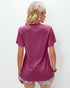 Gathered V-Neck Flutter Sleeve Top