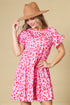 Tiered Ruffle Sleeve Mini Dress