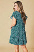 Tiered Ruffle Sleeve Mini Dress