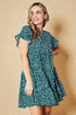 Tiered Ruffle Sleeve Mini Dress
