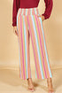 Multi Stripe Smocked Waist Wide Leg Pants