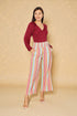 Multi Stripe Smocked Waist Wide Leg Pants