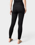 Person wearing black leggings on a white background