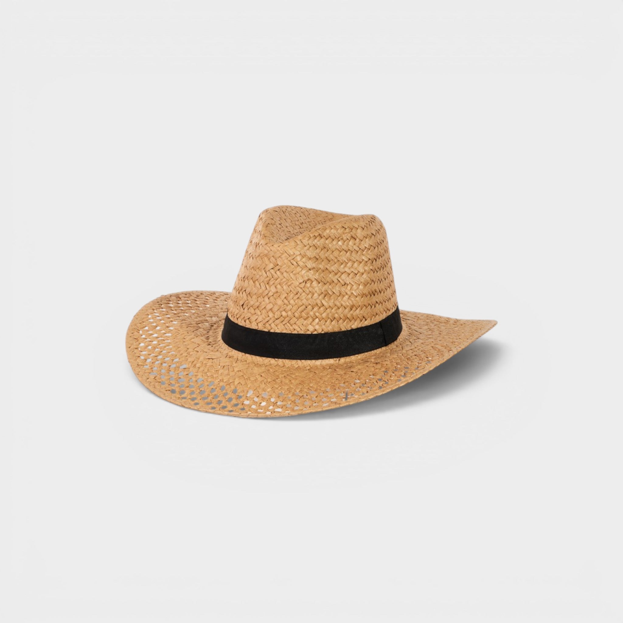 Sombrero para el sol de paja con tejido de canasta