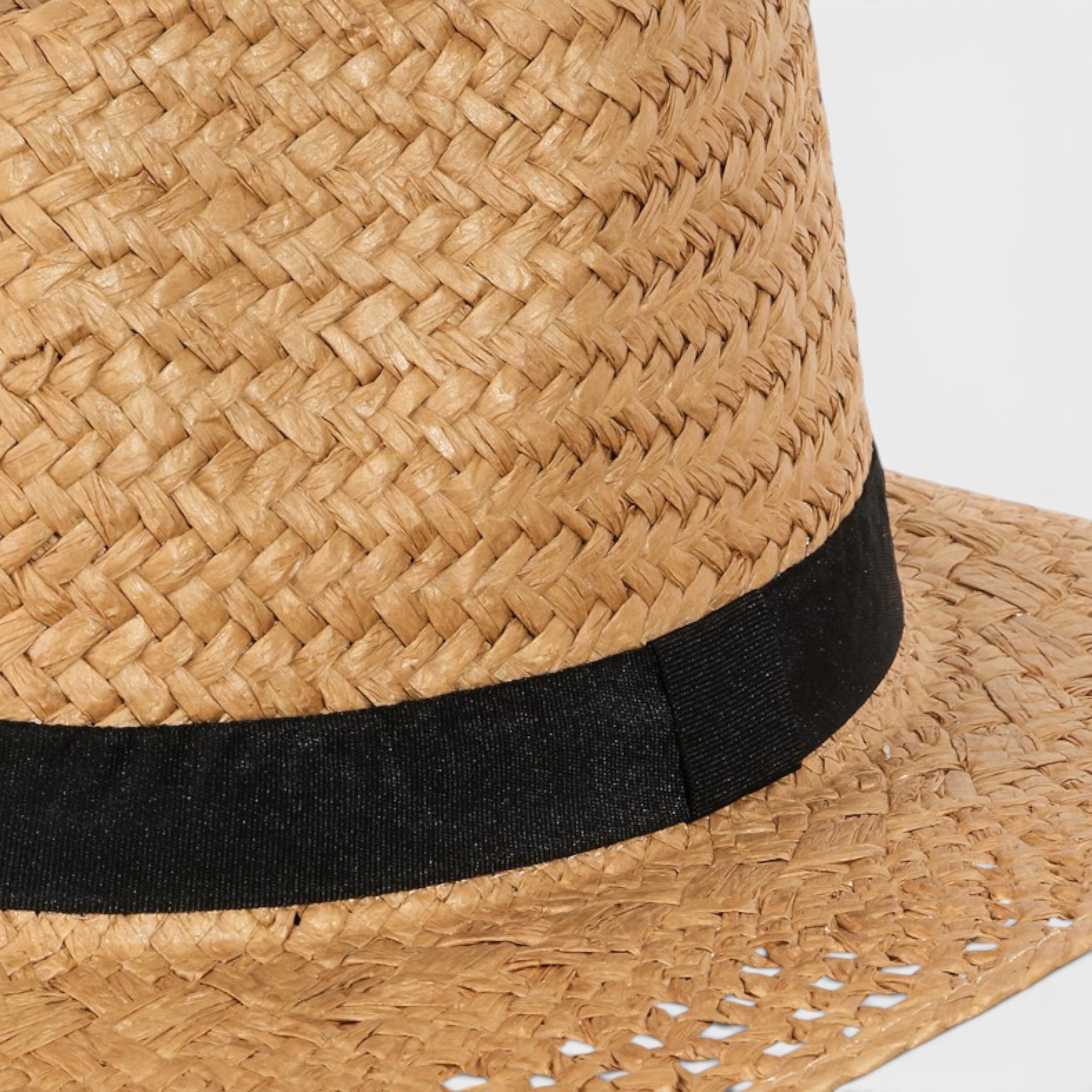 Sombrero para el sol de paja con tejido de canasta