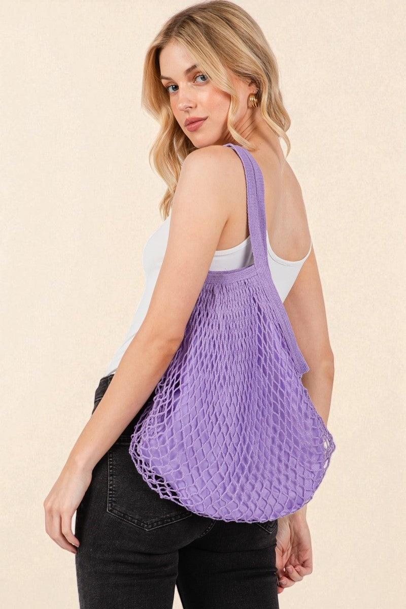 Lavender Net Market Tote Bag