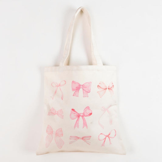 Pink Bow Graphic Tote Bag