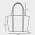 Measurement diagram of a tote bag with dimensions labeled.