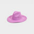 Purple straw hat on a light gray background