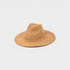 Tan straw hat on a light gray background