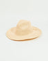 Beige straw hat on a light gray background