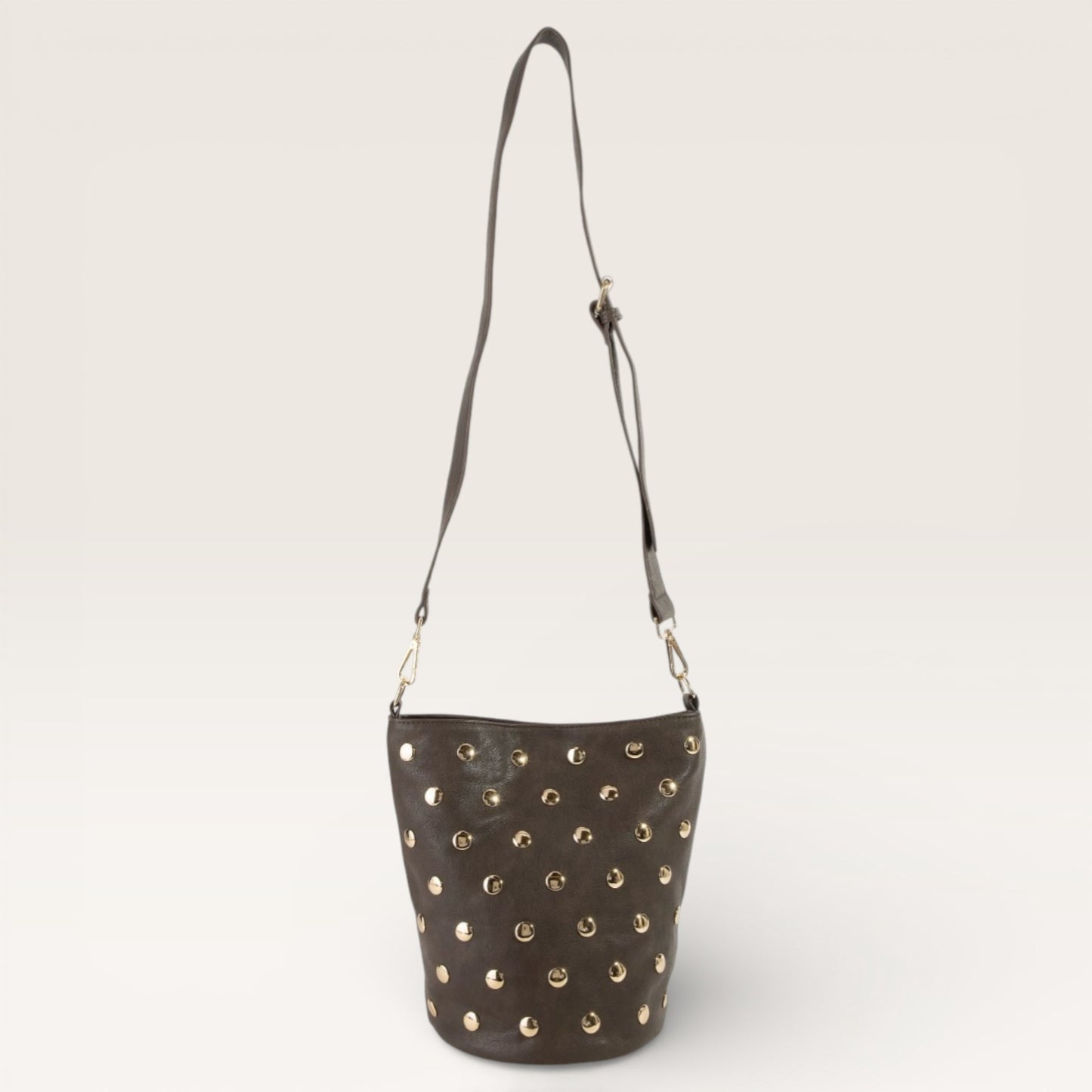 Vegan Leather Stud Bucket Bag