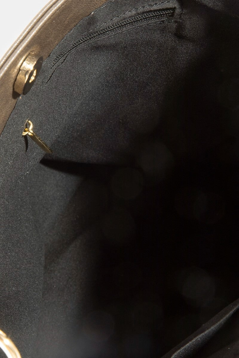 Vegan Leather Stud Bucket Bag