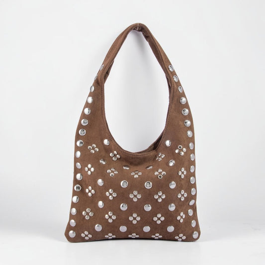 Studded Slouch Shoulder Bag