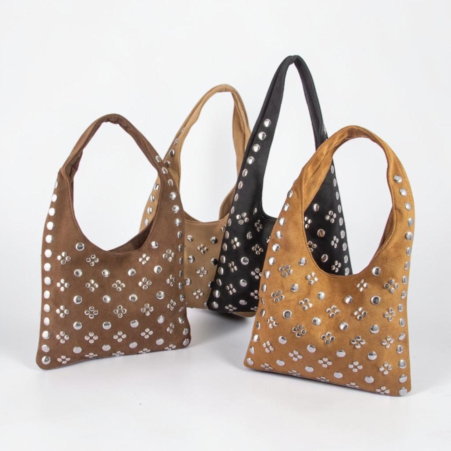 Studded Slouch Shoulder Bag