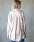 Blush Satin Animal Print Button Down