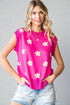 Pull sans manches à imprimé marguerites en fuchsia
