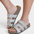 Sandalias de punta abierta con diamantes de imitación plateados