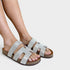 Sandalias de punta abierta con diamantes de imitación plateados