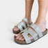 Sandalias de punta abierta con diamantes de imitación plateados