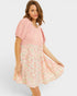 French Rose Floral Tiered Mini Dress