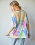 T-shirt ras du cou en tricot gaufré à fleurs en blanc cassé