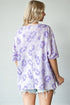 Lavender Leopard Waffle Knit Oversized Top