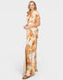 Orange Floral Wrap Maxi Dress