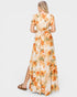 Orange Floral Wrap Maxi Dress