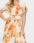 Orange Floral Wrap Maxi Dress