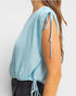 Powder Blue Tie-Side Knit Top