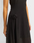 Black dress with a floral detail on a white background