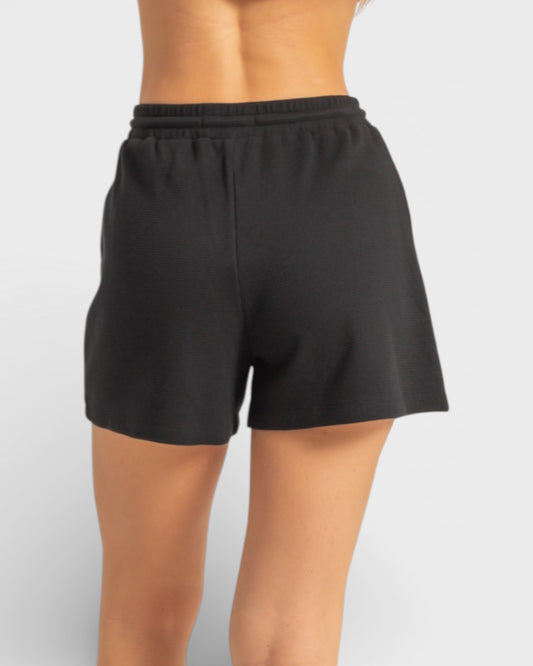 Black Crochet-Knit Shorts