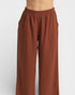 Brown wide-leg pants on a white background