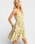 Olive Floral Halter Tiered Mini Dress