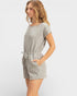 Heather Gray Drawstring Pocket Romper