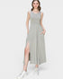 Vestido midi sin mangas en color gris