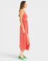 Vestido midi sin mangas en coral especiado