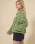 Olive Houndstooth Button Jacket