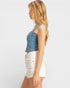 Light Wash Denim Corset Crop Top