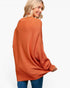 Pumpkin Mixed-Knit Oversized Sweater