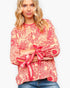 Peach & Coral Floral Tie-Sleeve Blouse
