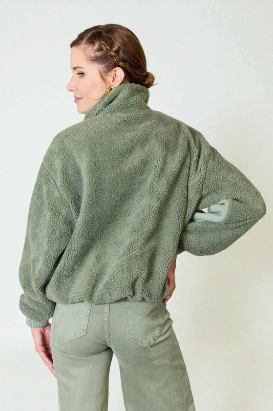 Sage Zip-Up Sherpa Fleece Jacket
