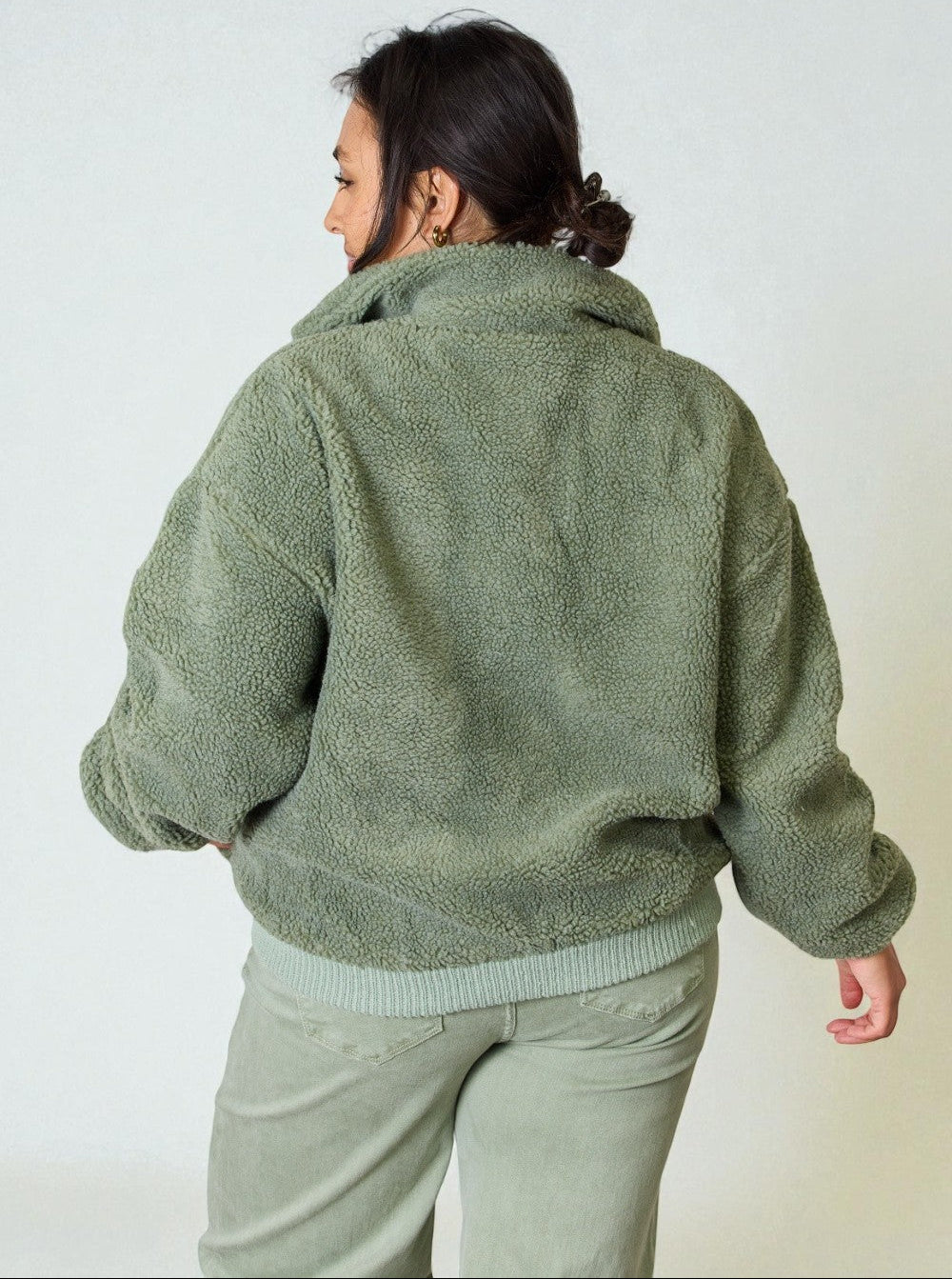 Sage Zip-Up Sherpa Fleece Jacket