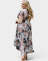 Taupe Floral Wrap Maxi Dress